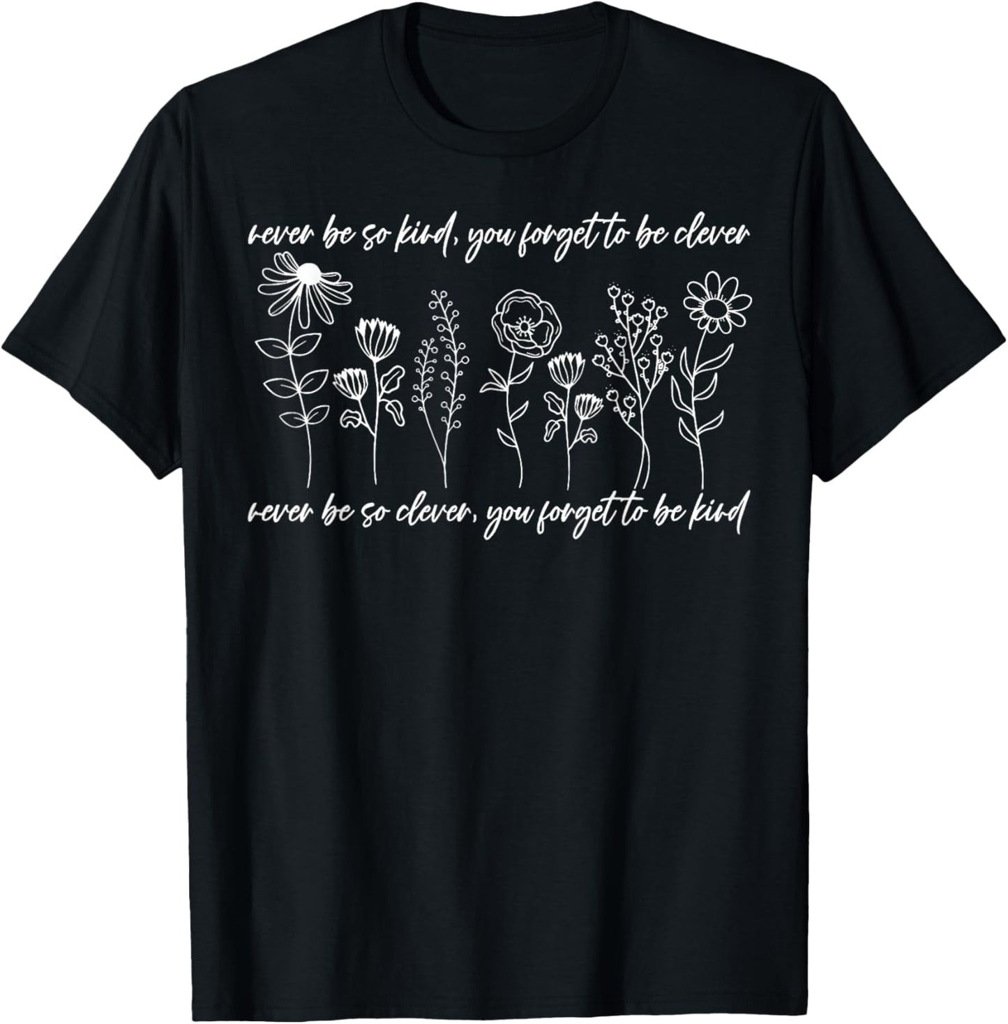 Be Kind Be Clever Inspirational Quote Men Kids T-Shirt - T-Shirt | Black