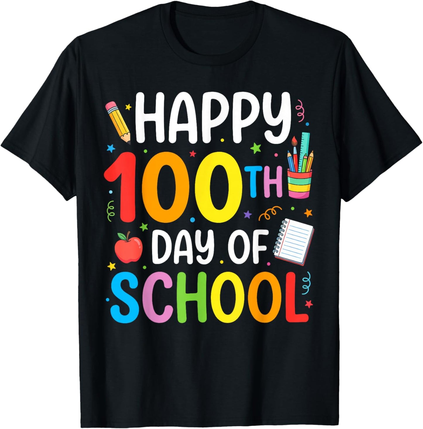 100 Days of School Teacher and Student T-Shirt - T-Shirt | Black