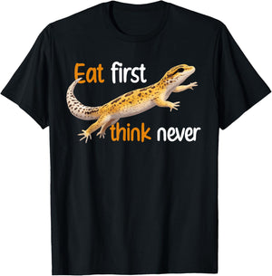 Eat First Leopard Gecko Owner Leopard Gecko Lover T-Shirt - T-Shirt | Black