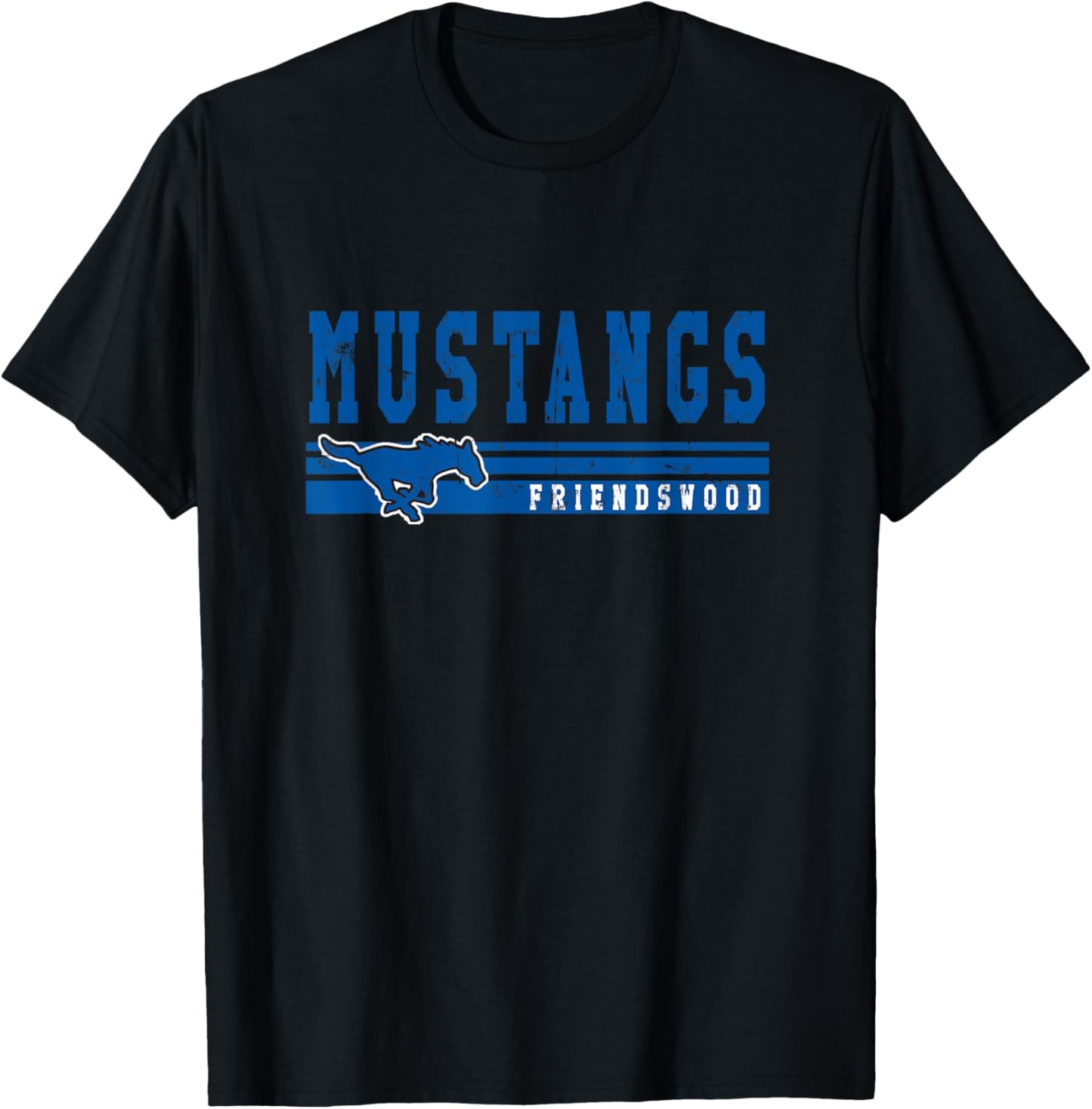Friendswood High School Mustangs T-Shirt - T-Shirt | Black