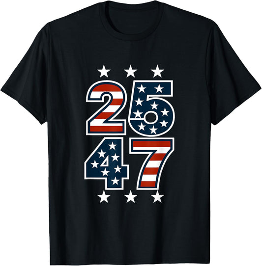 25 47, Presidential Impeachment, American Patriotism T-Shirt - T-Shirt | Black