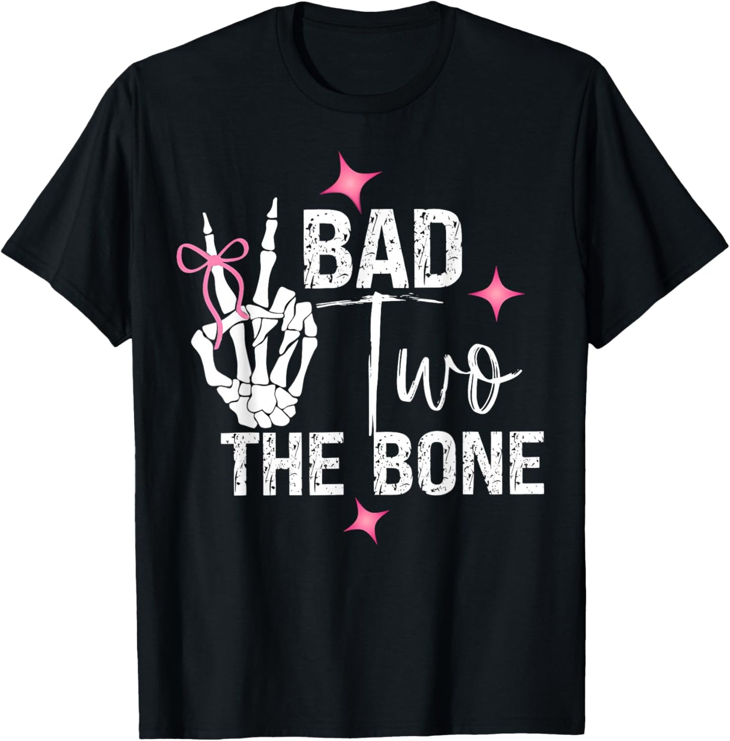 Bad Two The Bone Birthday 2 Years Old Birthday T-Shirt - T-Shirt | Black