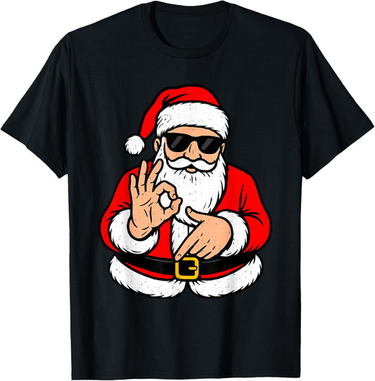 Funny Six Seven 6 7 Meme Santa Claus Xmas Holiday Christmas T-Shirt - T-Shirt | Black