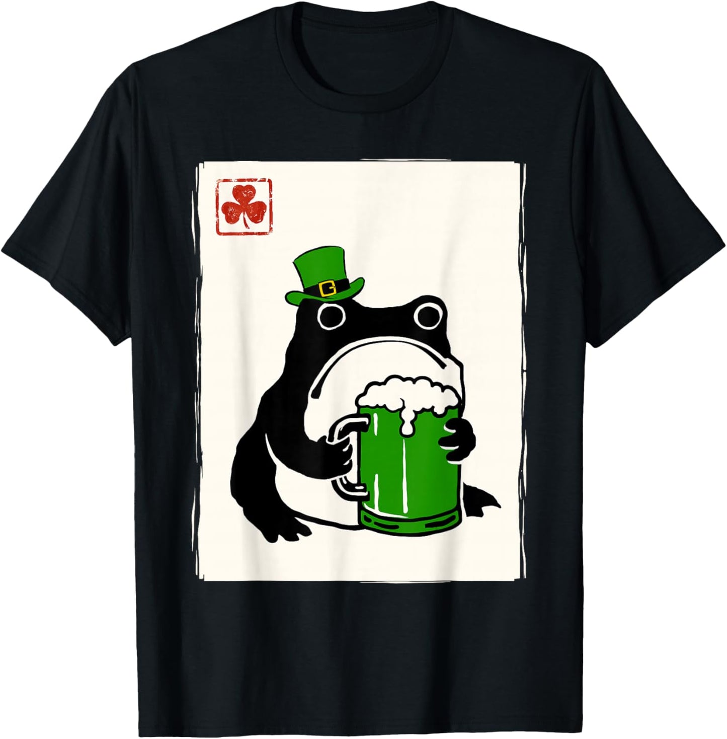 Grumpy Frog St Patty's Shamrock Beer Funny St Patrick's Day T-Shirt - T-Shirt | Black