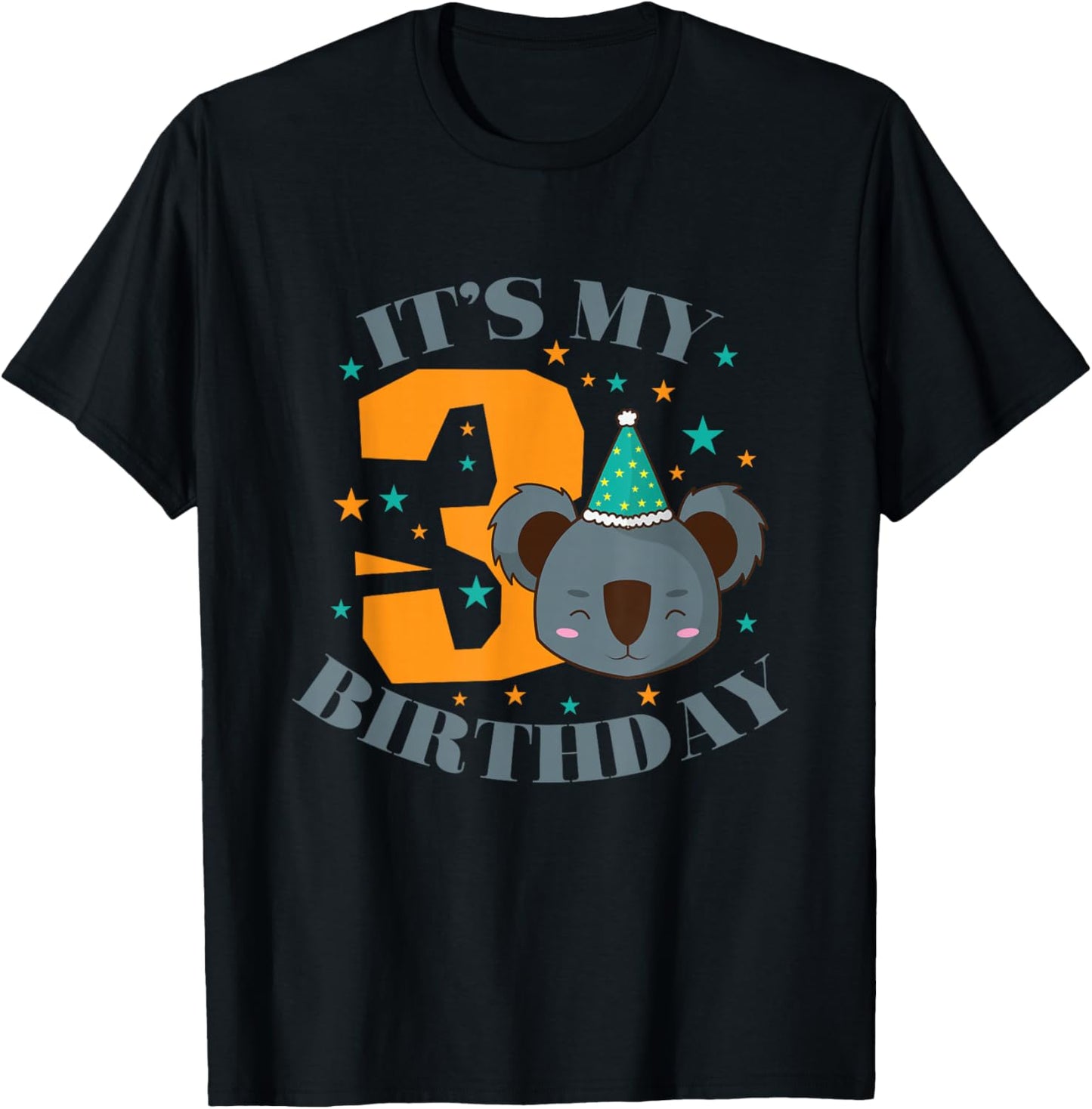 It's My 3rd Birthday Koala Child Girl T-Shirt - T-Shirt | Black