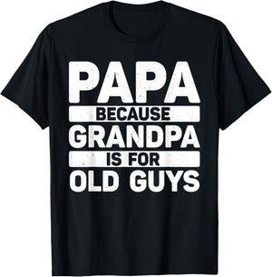 Papa Art for Grandpa Men from Grandkids Father's Day Papa T-Shirt - T-Shirt | Black