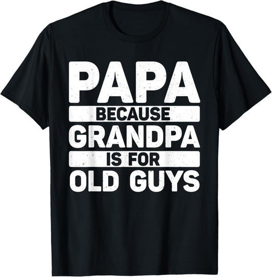 Papa Art for Grandpa Men from Grandkids Father's Day Papa T-Shirt - T-Shirt | Black