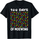 Happy 100 Days of Meowing Funny Cat 100th Day of School T-Shirt - T-Shirt | Black