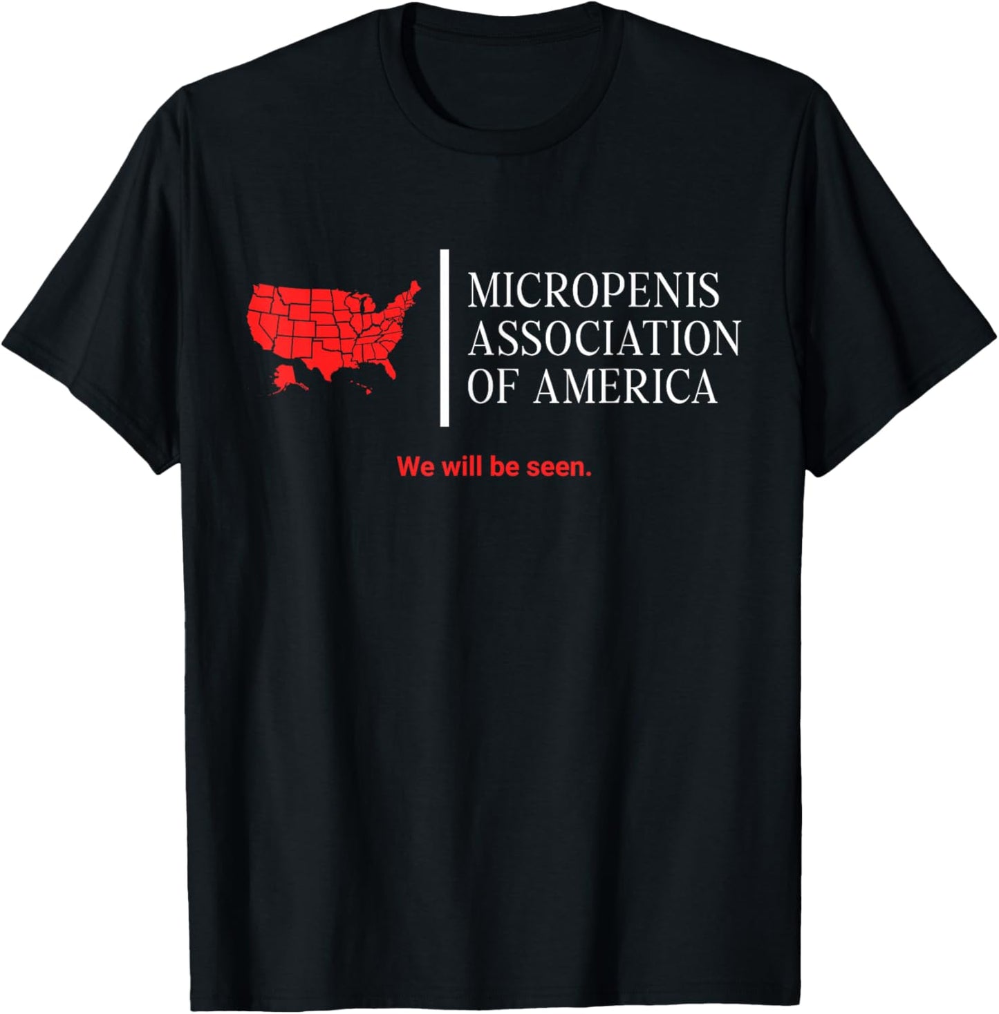 Micropenis Association Funny Embarrassing Bachelor Party T-Shirt - T-Shirt | Black