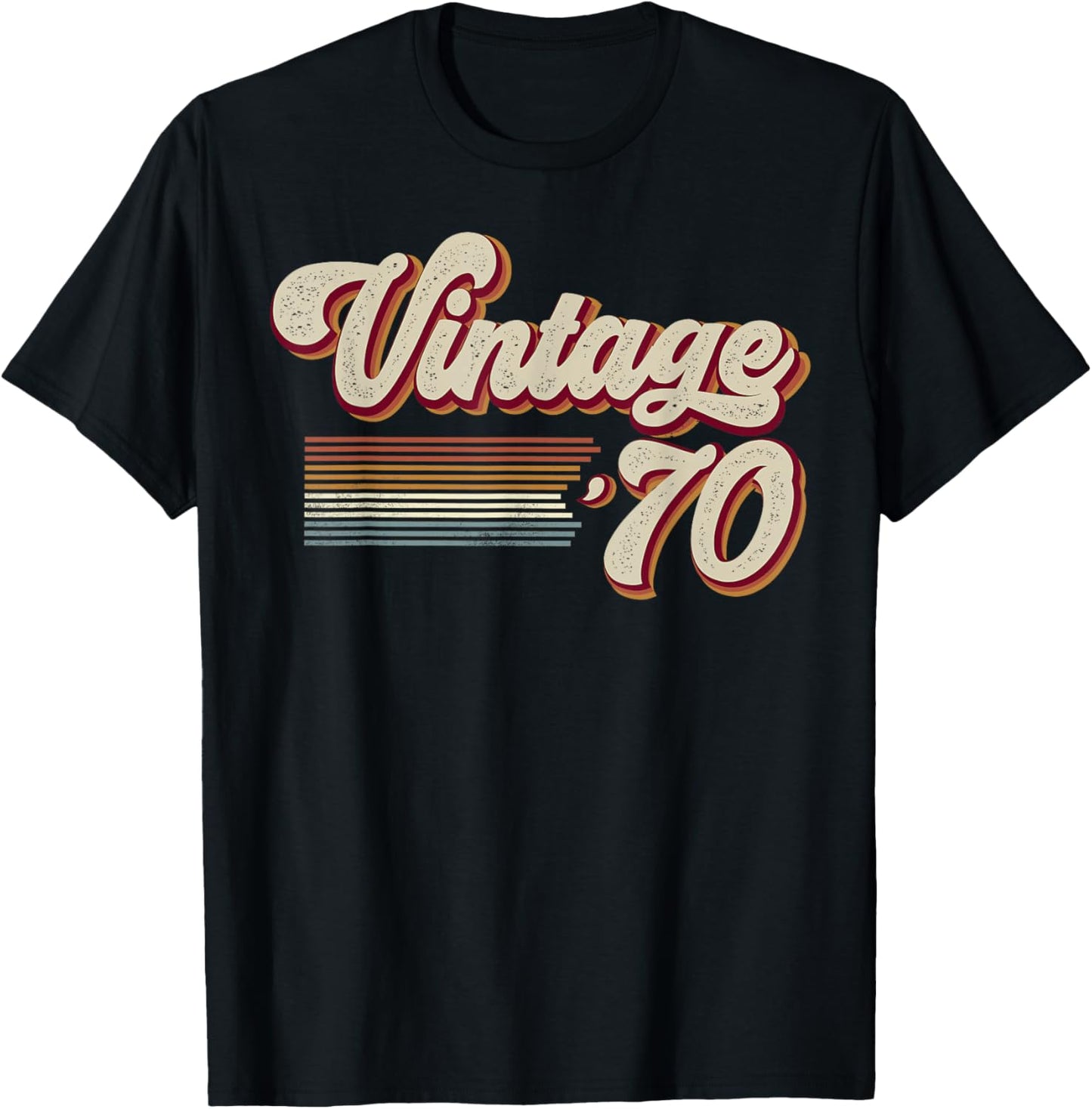 Vintage 1970 Retro Sunset Classic 56-Year-Old 56th Birthday T-Shirt - T-Shirt | Black