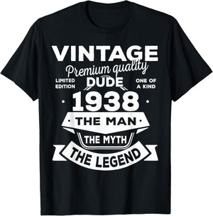88th Birthday Gift Man Myth Legend 1938 88 for Years Old T-Shirt - T-Shirt | Black