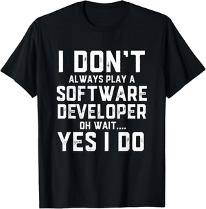 Software Developer Costume Programmer Full Stack Dev Coding T-Shirt - T-Shirt | Black