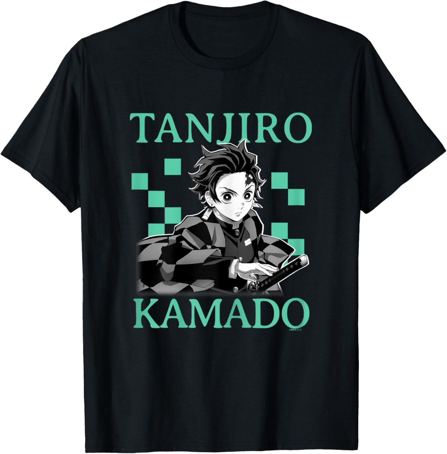 Demon Slayer: Kimetsu no Yaiba Tanjiro Kamado Classic Haori T-Shirt - T-Shirt | Black