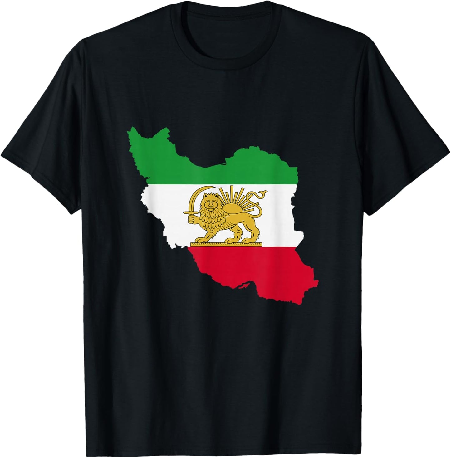 Free Iran Lion and Sun Flag – Persian Heritage Symbol Design T-Shirt - T-Shirt | Black