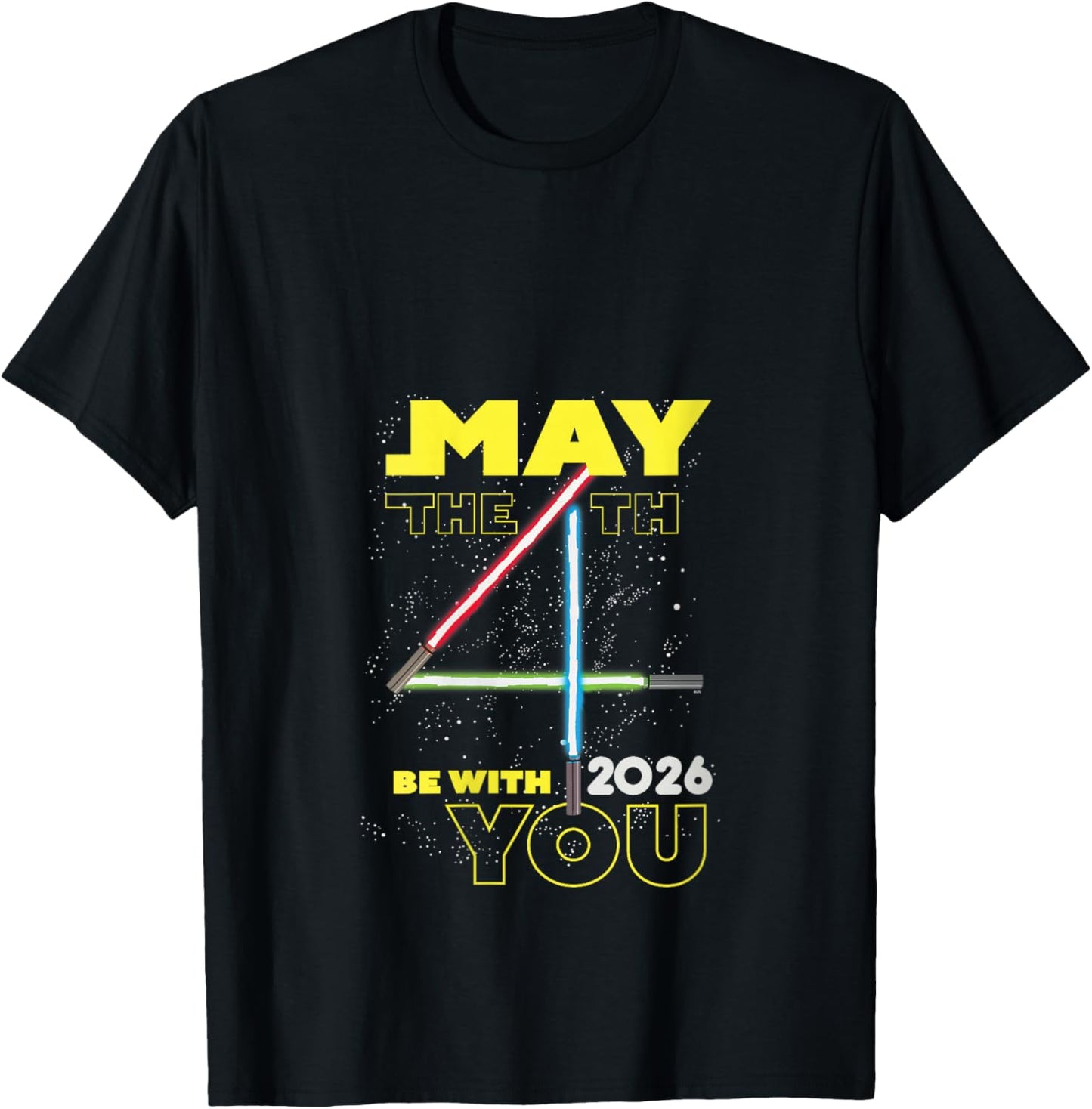 Women's Star Wars May the 4th Be With You 2026 Lightsabers V-Neck T-Shirt - T-Shirt | Black