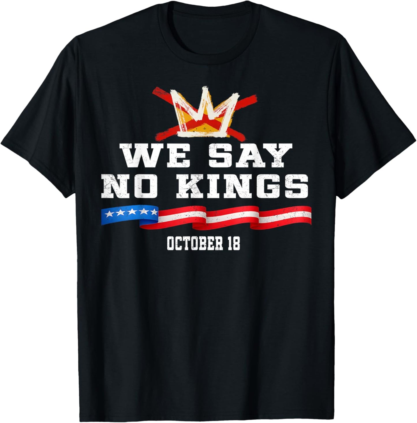No Kings Day Patriotic No Kings 2025 T-Shirt - T-Shirt | Black
