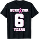 6 Years Breast Cancer Survivor Pink Ribbon T-Shirt - T-Shirt | Black
