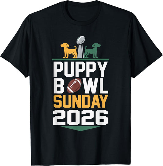 Puppy Bowl Sunday T-Shirt - T-Shirt | Black