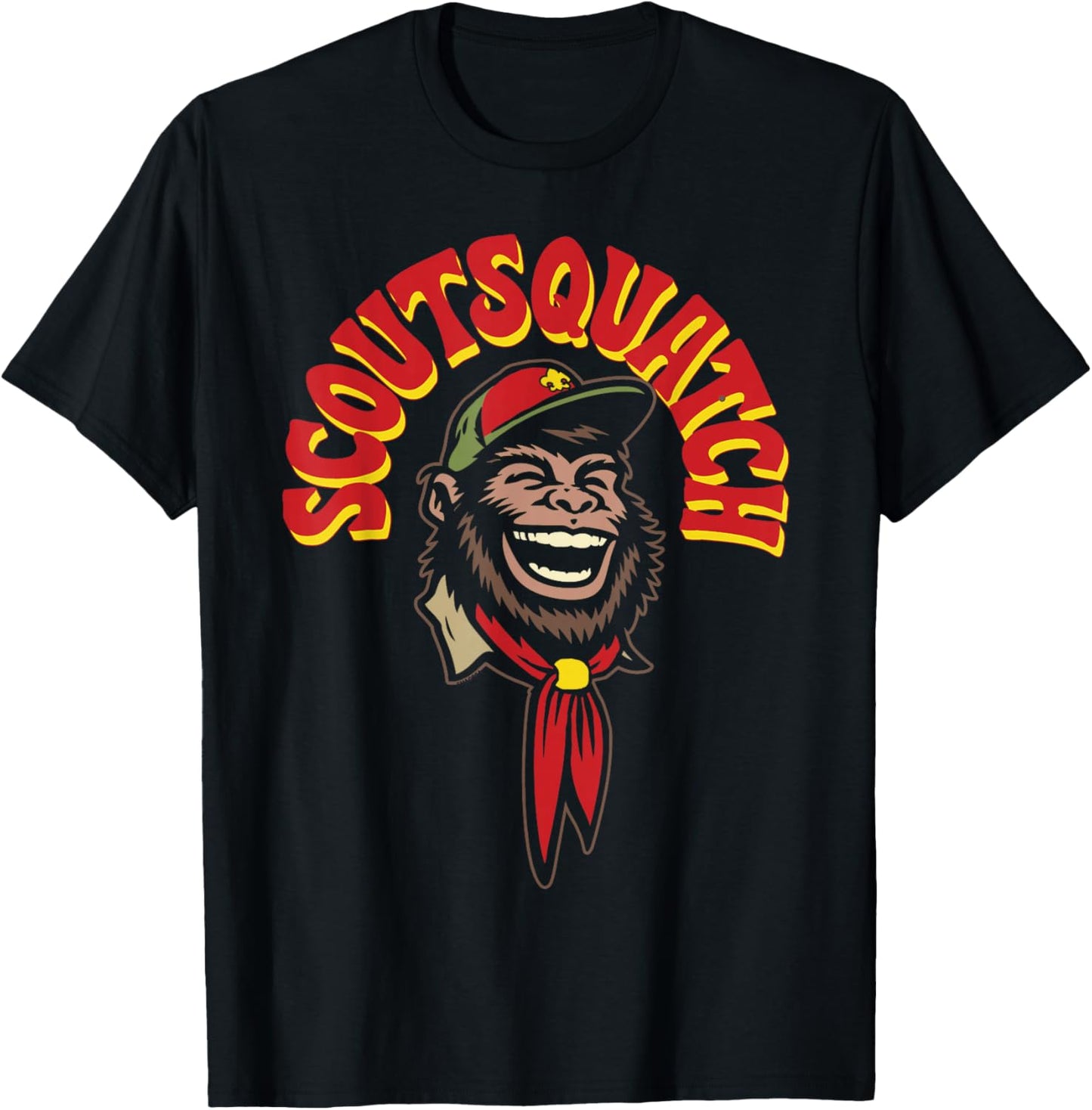 ScoutSquatch! Bigfoot Scouting America Sasquatch Funny T-Shirt - T-Shirt | Black