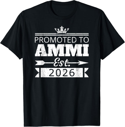 Promoted to Ammi Est 2026 New Uncle Reveal Vintage T-Shirt - T-Shirt | Black