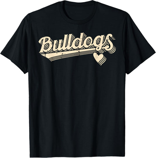 Bulldog Girls Youth Teen Kids Men Women Boys T-Shirt - T-Shirt | Black