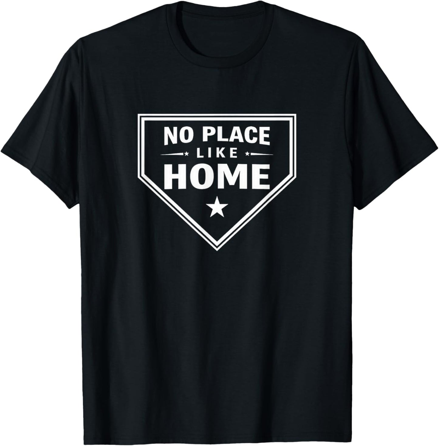 No Place Like Home - Baseball Home Plate T-Shirt - T-Shirt | Black