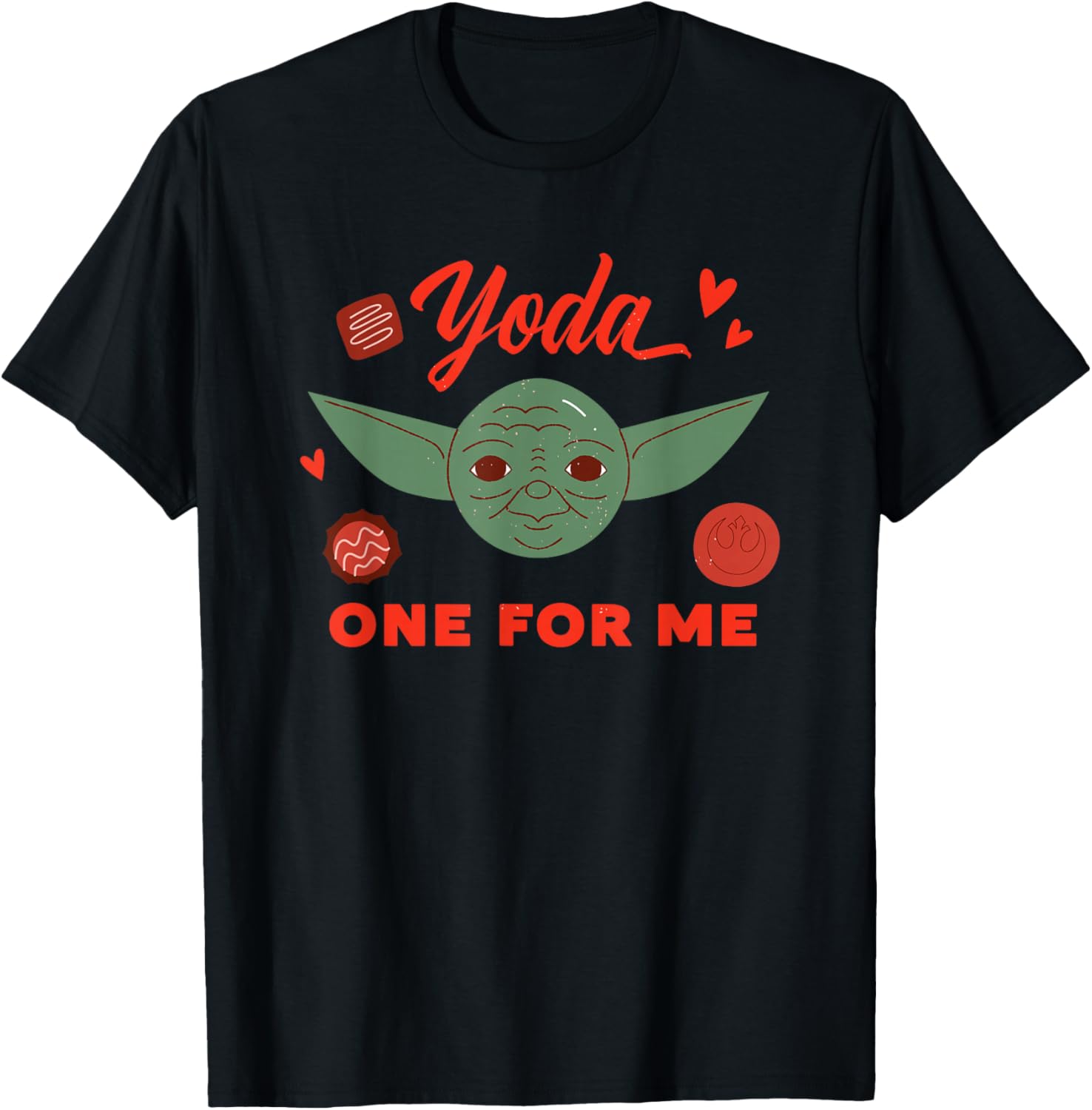 Star Wars Valentine's Day Yoda One For Me Funny Pun T-Shirt - T-Shirt | Black