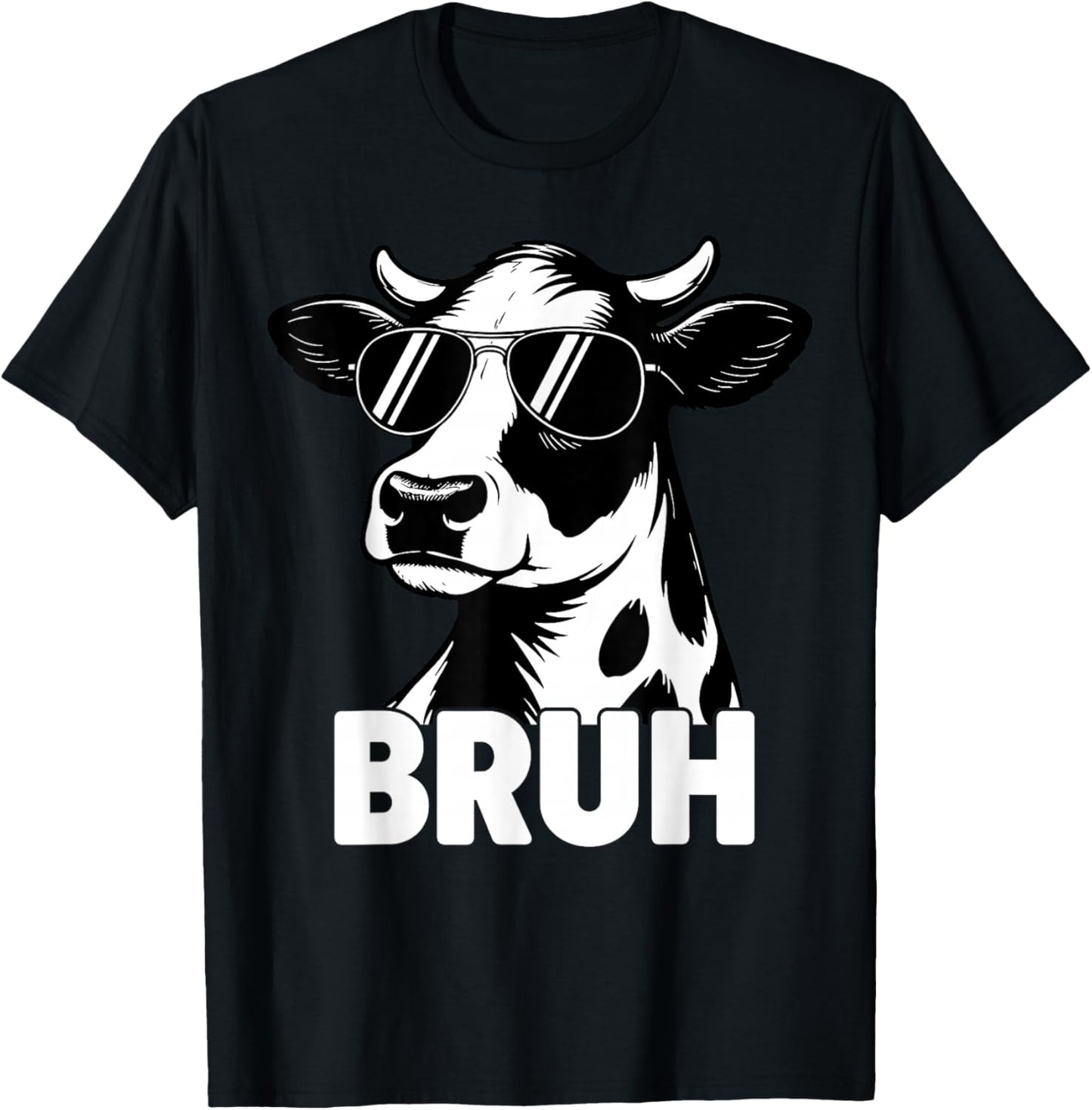 Bruh Cow Clothes Men Teen Boys Farm Animal Kids T-Shirt - T-Shirt | Black