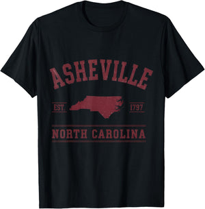 Asheville North Carolina Est. 1797 T-Shirt - T-Shirt | Black