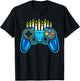 Boys Hanukkah Video Game Dreidel Jewish Menorah Chanukah Kid T-Shirt - T-Shirt | Black