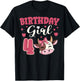 Cow 4th Birthday Girl Party Moo Barn Animal Farmyard Vet T-Shirt - T-Shirt | Black