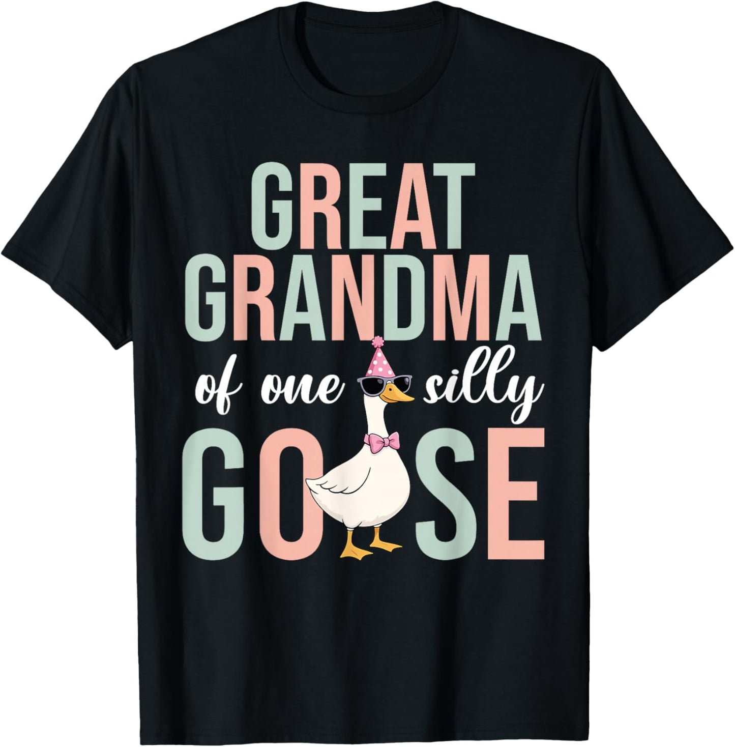 Great Grandma of Silly Goose First Birthday Family Matching T-Shirt - T-Shirt | Black