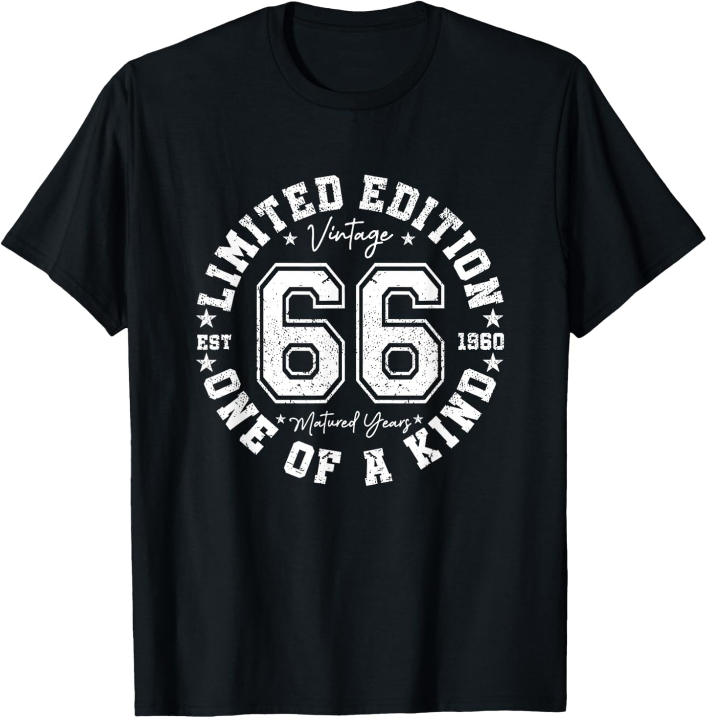 66 Year Old Gifts Vintage 1960 Limited Edition 66th Birthday T-Shirt - T-Shirt | Black
