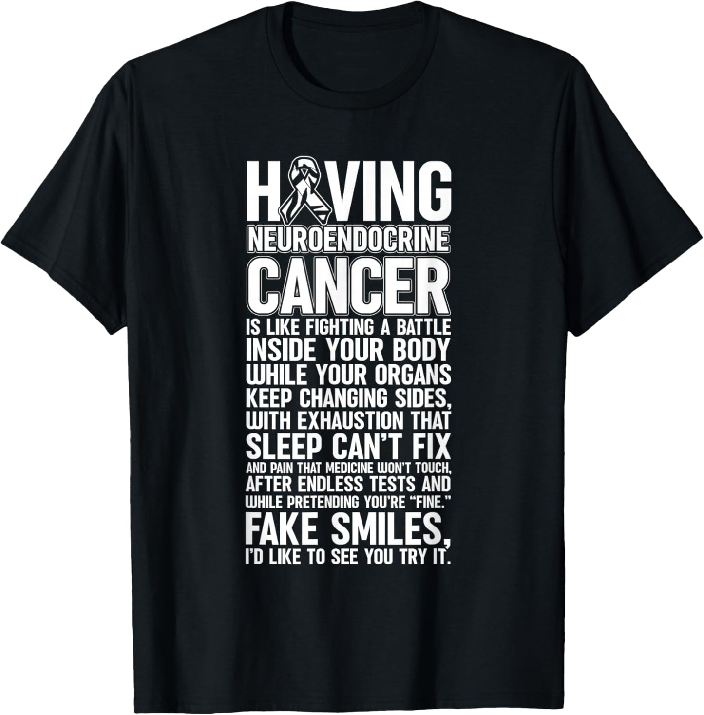 Neuroendocrine Tumor Awareness NET Cancer Warrior Carcinoid T-Shirt - T-Shirt | Black
