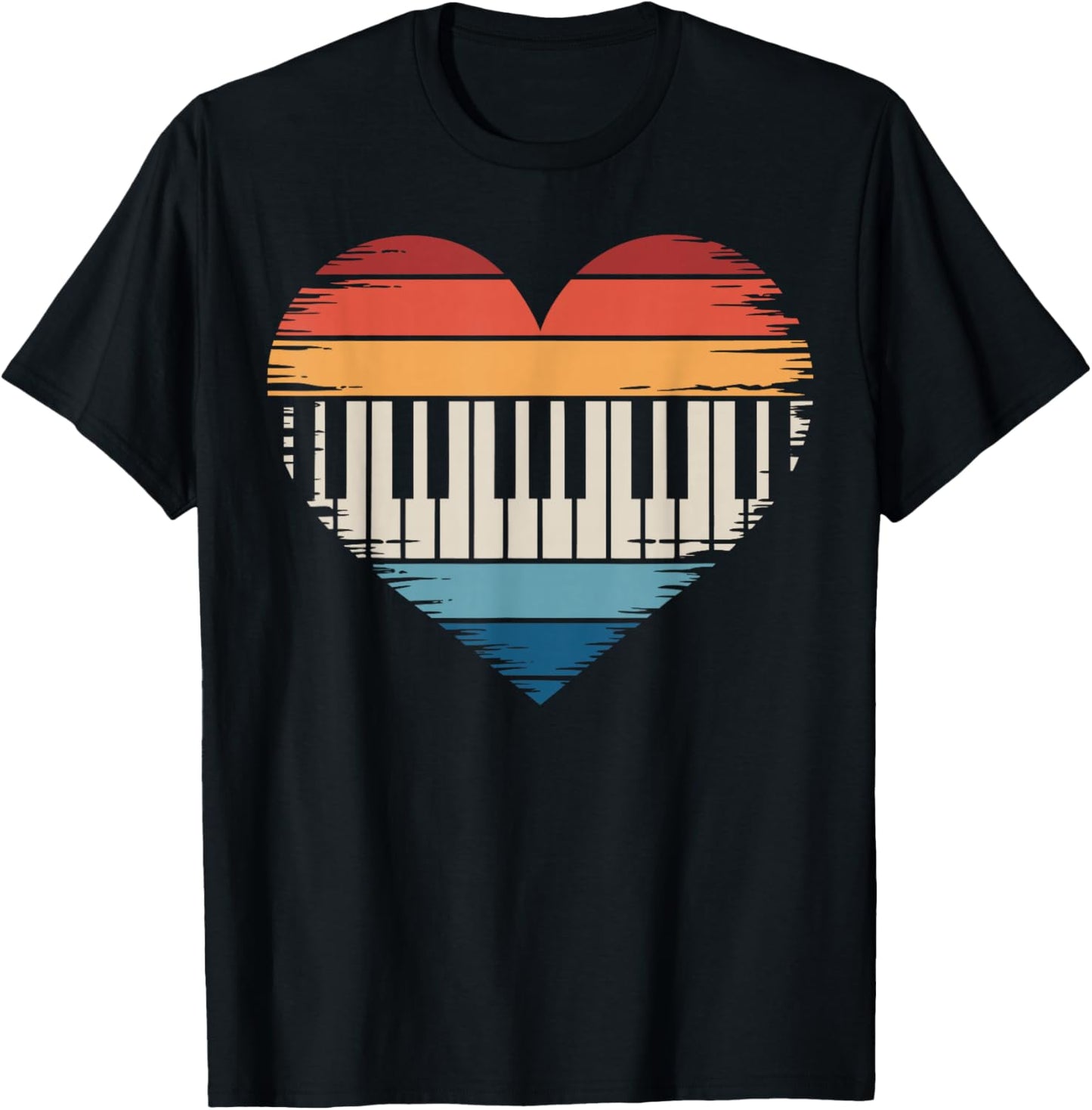 Vintage Piano Tuner Heart Piano Technician T-Shirt - T-Shirt | Black