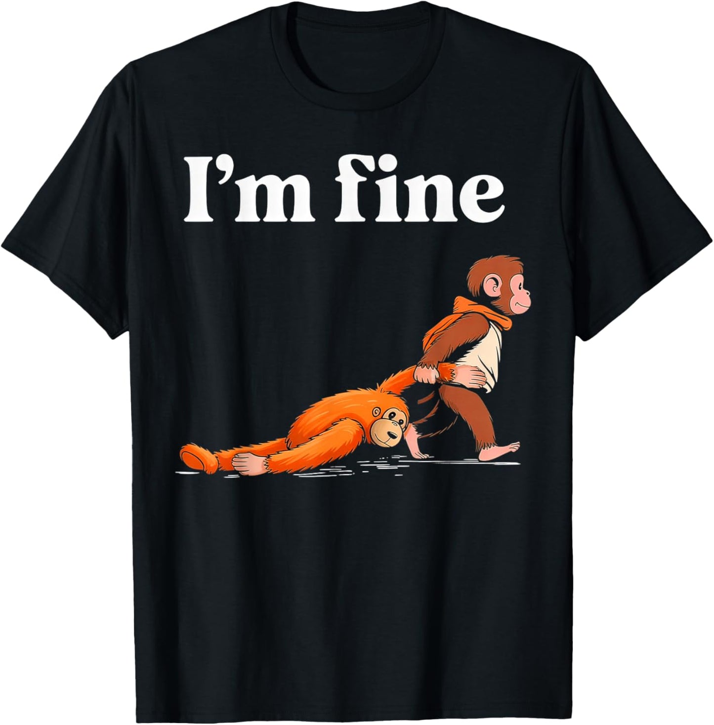 Monkey Punch Meme - I'm Fine T-Shirt - T-Shirt | Black
