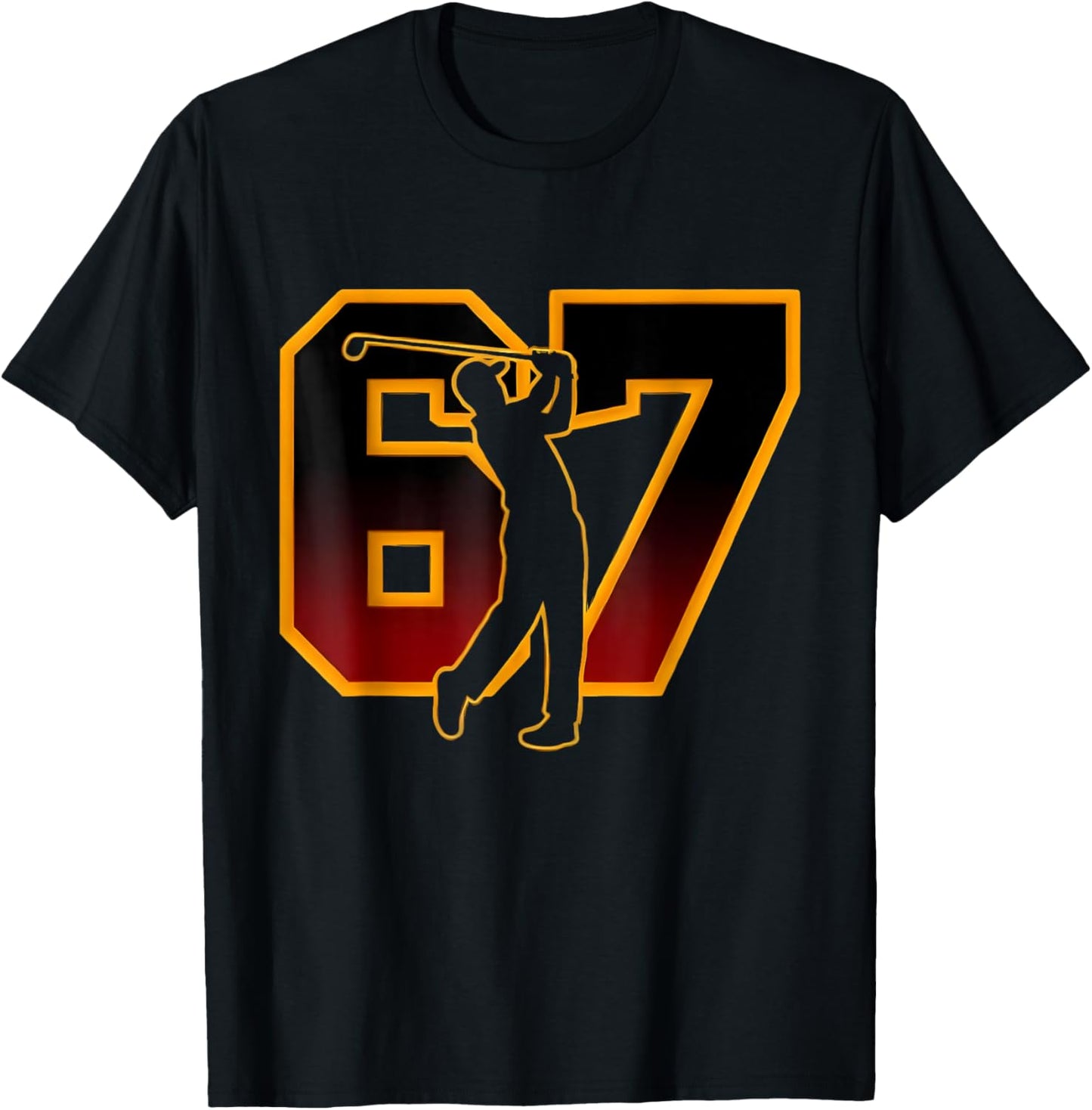 67 Brainrot Youth Golf Drip - Funny Kids 67 T-Shirt - T-Shirt | Black