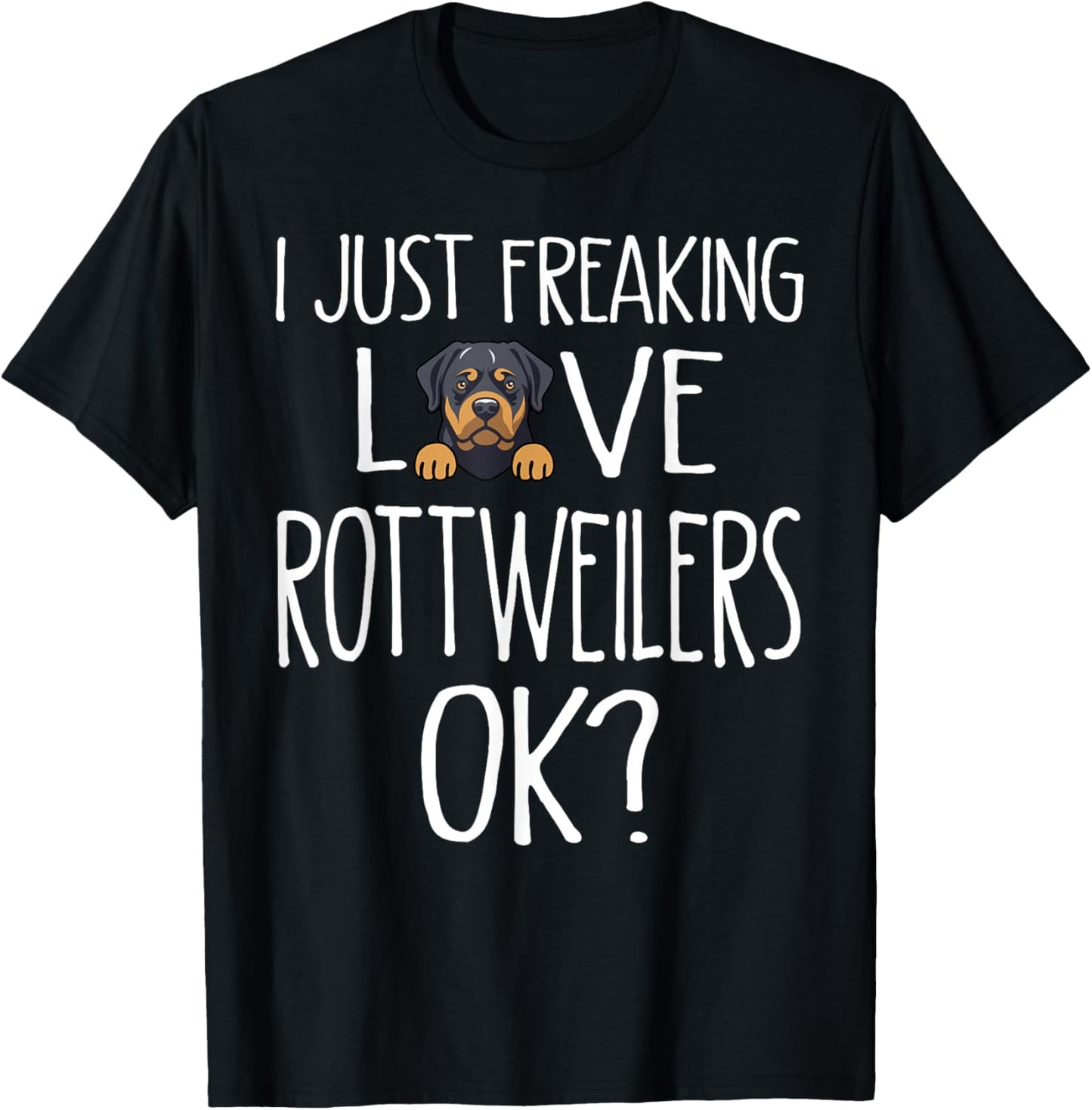 Cute Rottie Dog Mom Dog Dad Funny Rottweiler T-Shirt - T-Shirt | Black