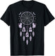 Ghosts Holding Black Cats Halloween Purple Dreamcatcher T-Shirt - T-Shirt | Black
