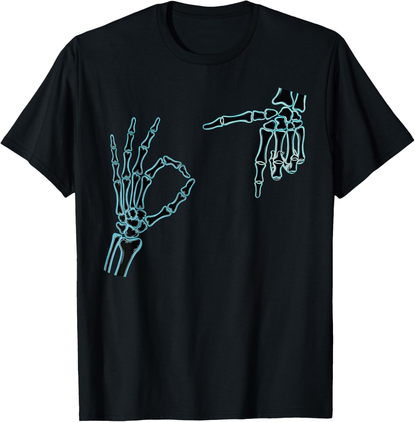 67 Meme Skeleton Hand 6 7 Halloween Six Seven T-Shirt - T-Shirt | Black