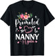 Promoted to Nanny Again Flower Heart T-Shirt - T-Shirt | Black