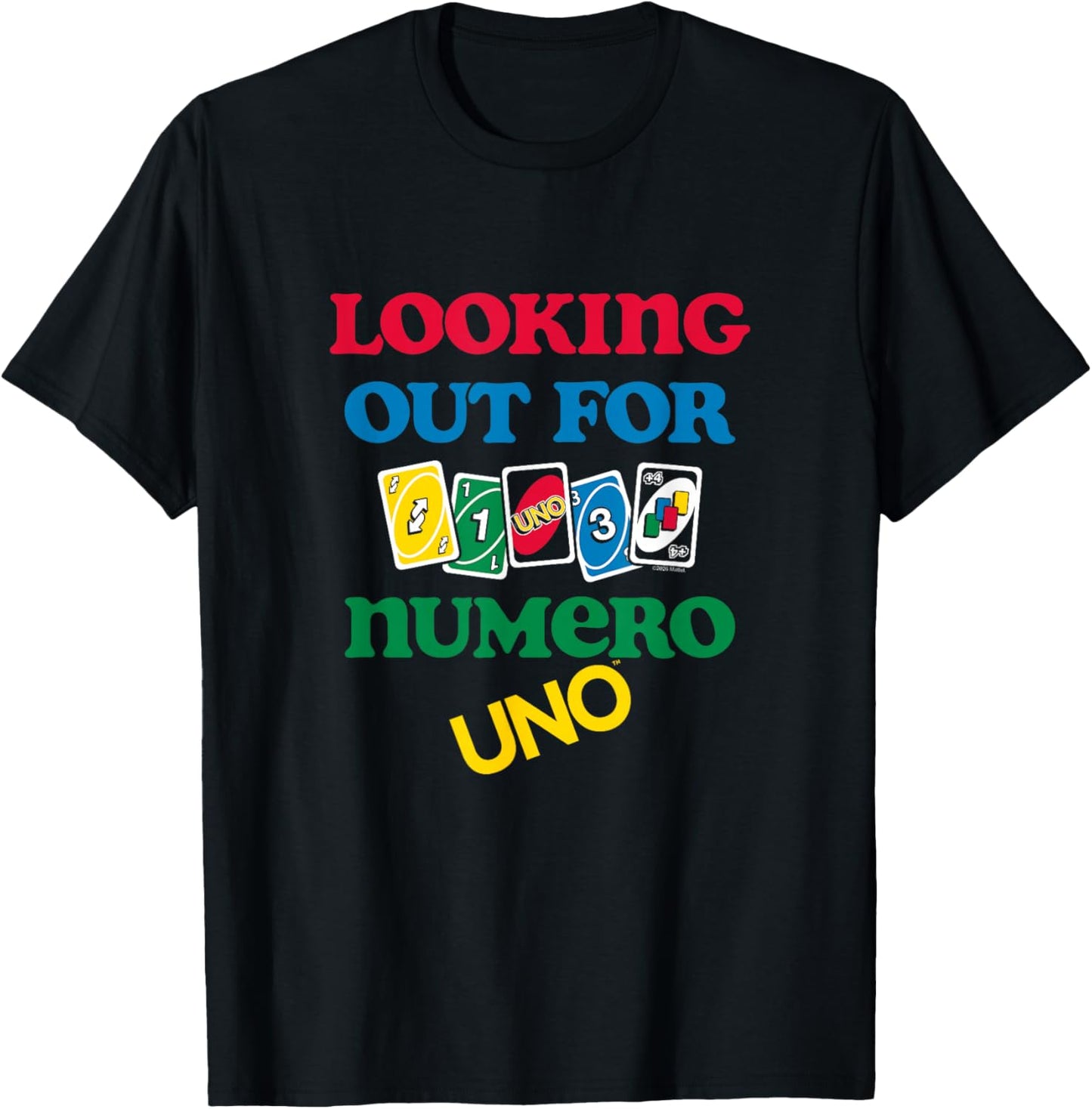 Mattel - UNO - Looking Out for Numero Uno T-Shirt - T-Shirt | Black