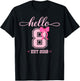 Hello Eight Est 2018 Coquette Bow 8th Birthday Girl T-Shirt - T-Shirt | Black