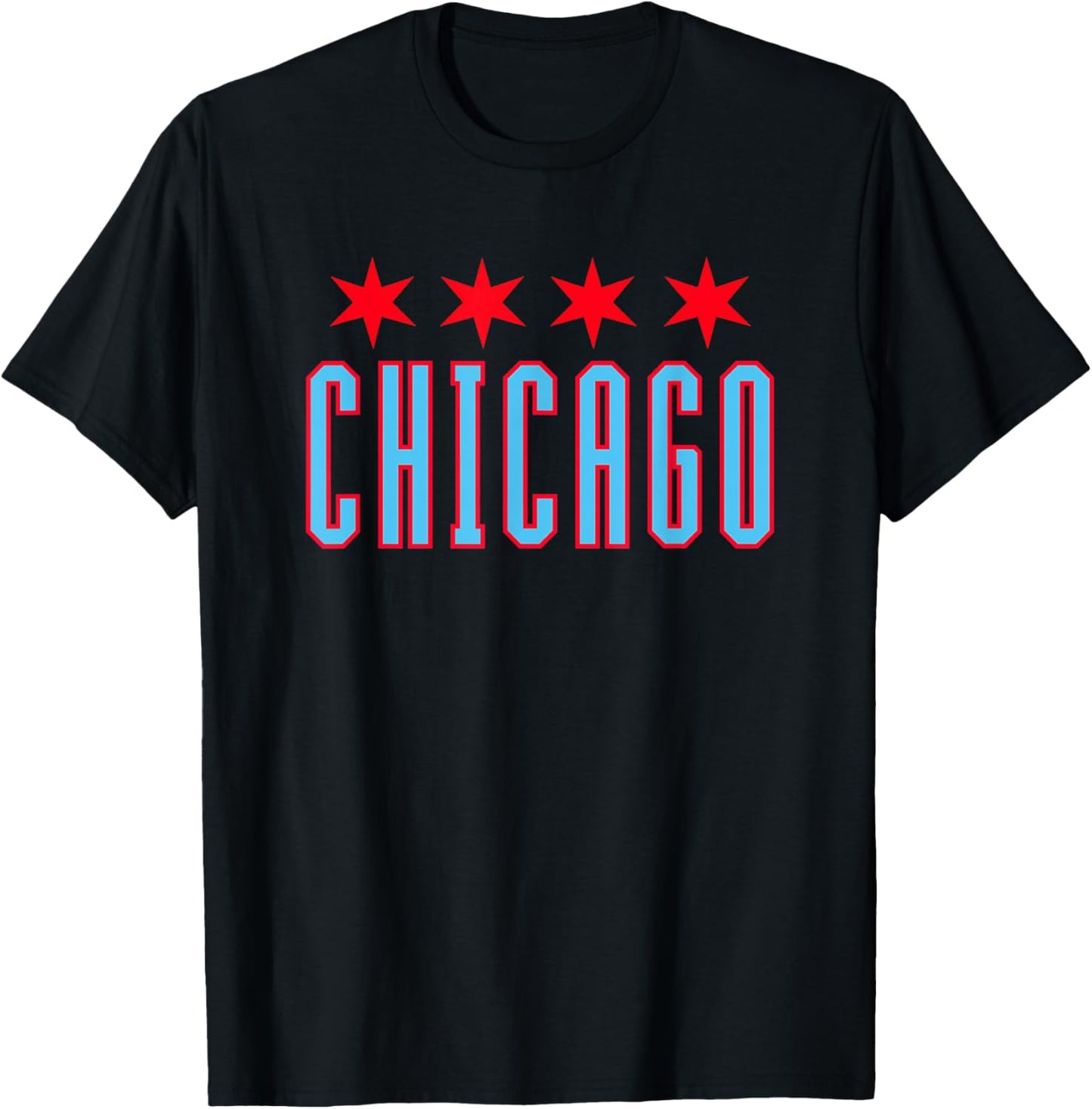 Chicago Red Stars Bold Urban Minimal City Pride T-Shirt - T-Shirt | Black