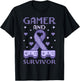 Hodgkins Lymphoma Awareness Gamer and Survivor T-Shirt - T-Shirt | Black