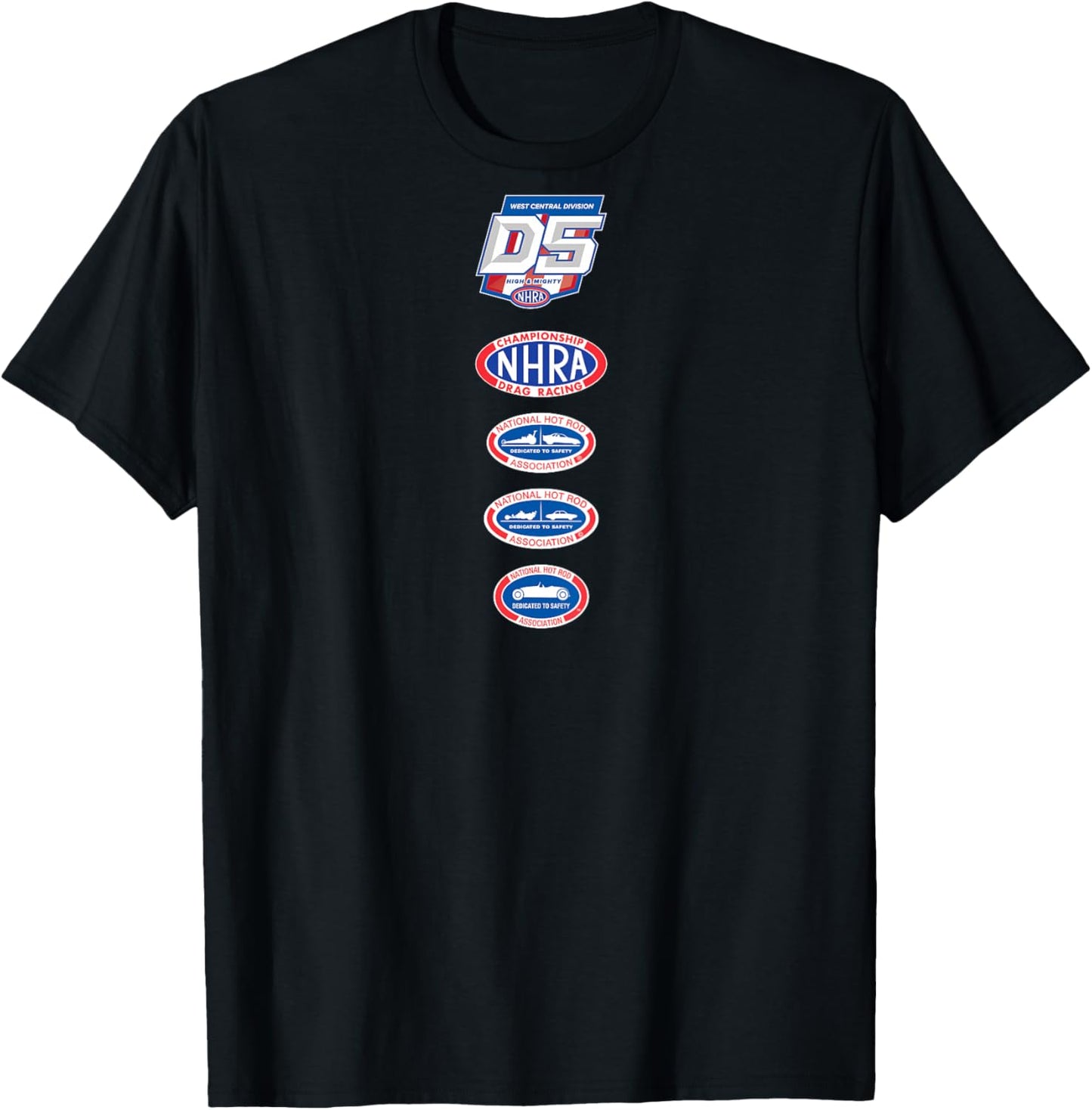 NHRA Division 5 Stacked Vintage Logos T-Shirt - T-Shirt | Black