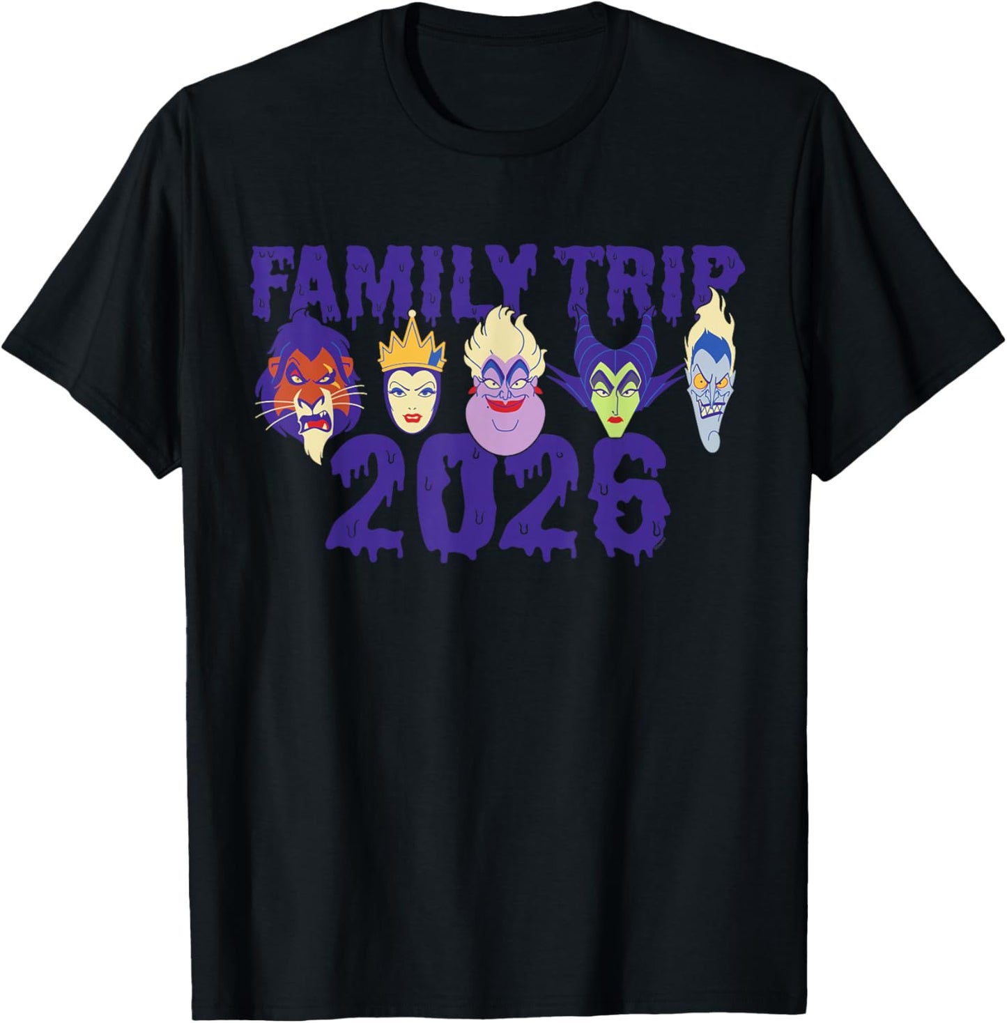 Disney Villains Family Trip 2026 Disney Vacation Matching T-Shirt - T-Shirt | Black