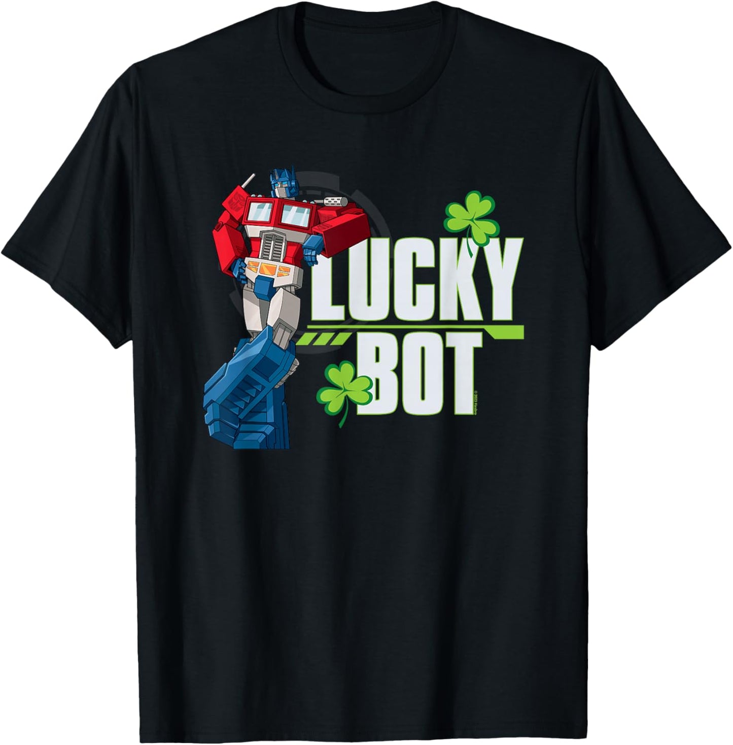 Transformers St Patrick's Day Optimus Prime Lucky Bot T-Shirt - T-Shirt | Black