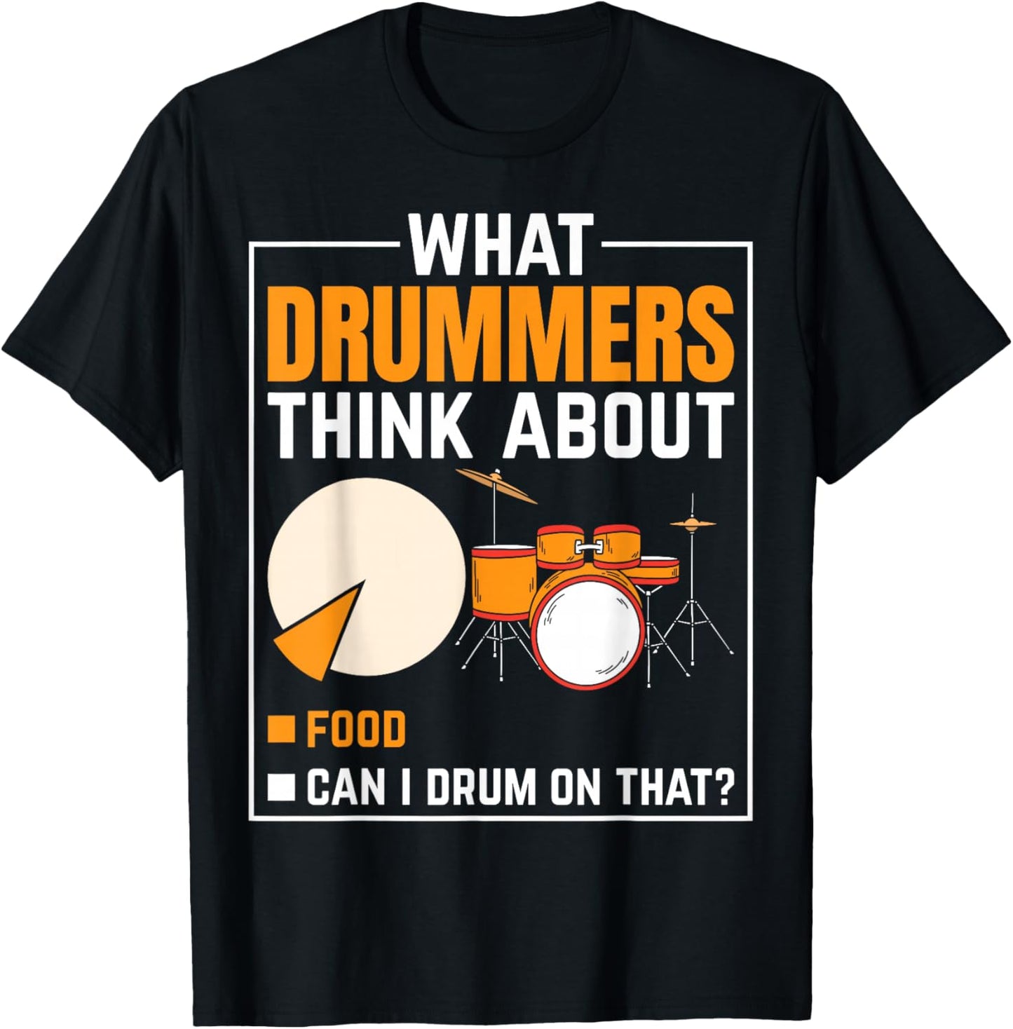 Cool Drummers Think About Drum Drummer Music Drumming T-Shirt - T-Shirt | Black