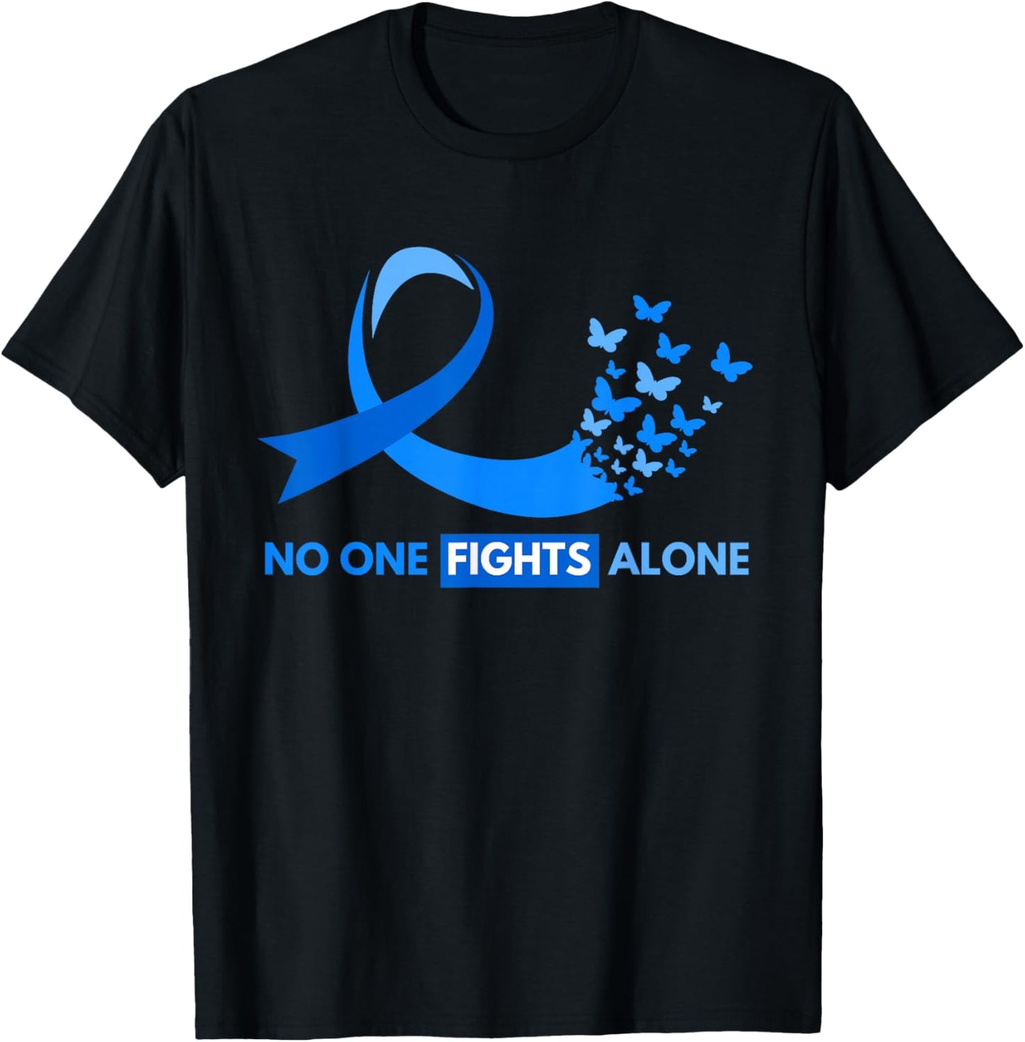 No One Fights Diabetes Alone Diabetes Awareness T-Shirt - T-Shirt | Black